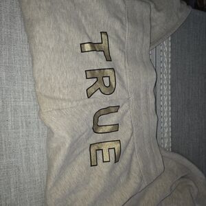 True Religion Gray Joggers with Gold Lettering
